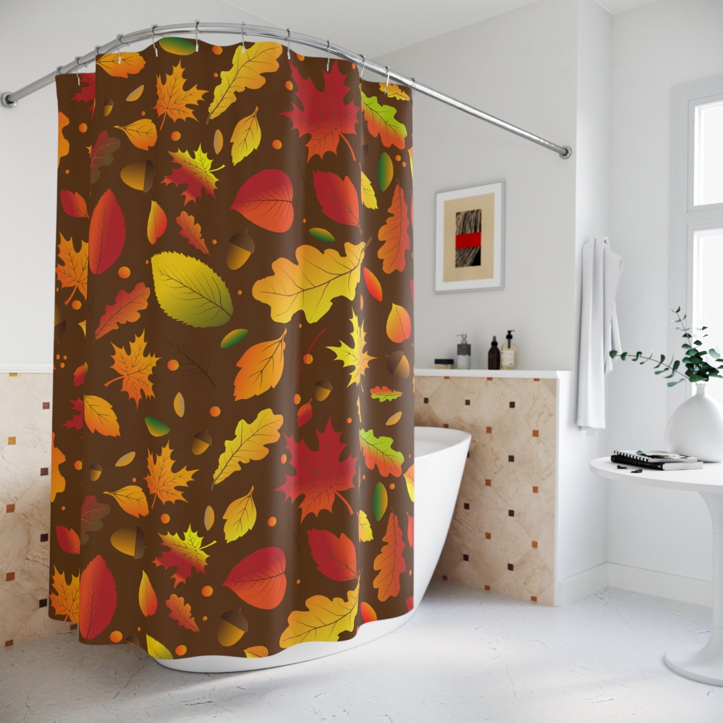 Autumn Leaves Shower Curtains, Fall Decor, Bathroom Accessory, Seasonal Home Decor, Cozy Vibe, Thanksgiving Decoration