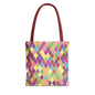 Colorful Geometric Tote Bag, Funky Shoulder Bag, Eco-Friendly Shopping Tote, Stylish Beach Bag, Art-Inspired Everyday Bag