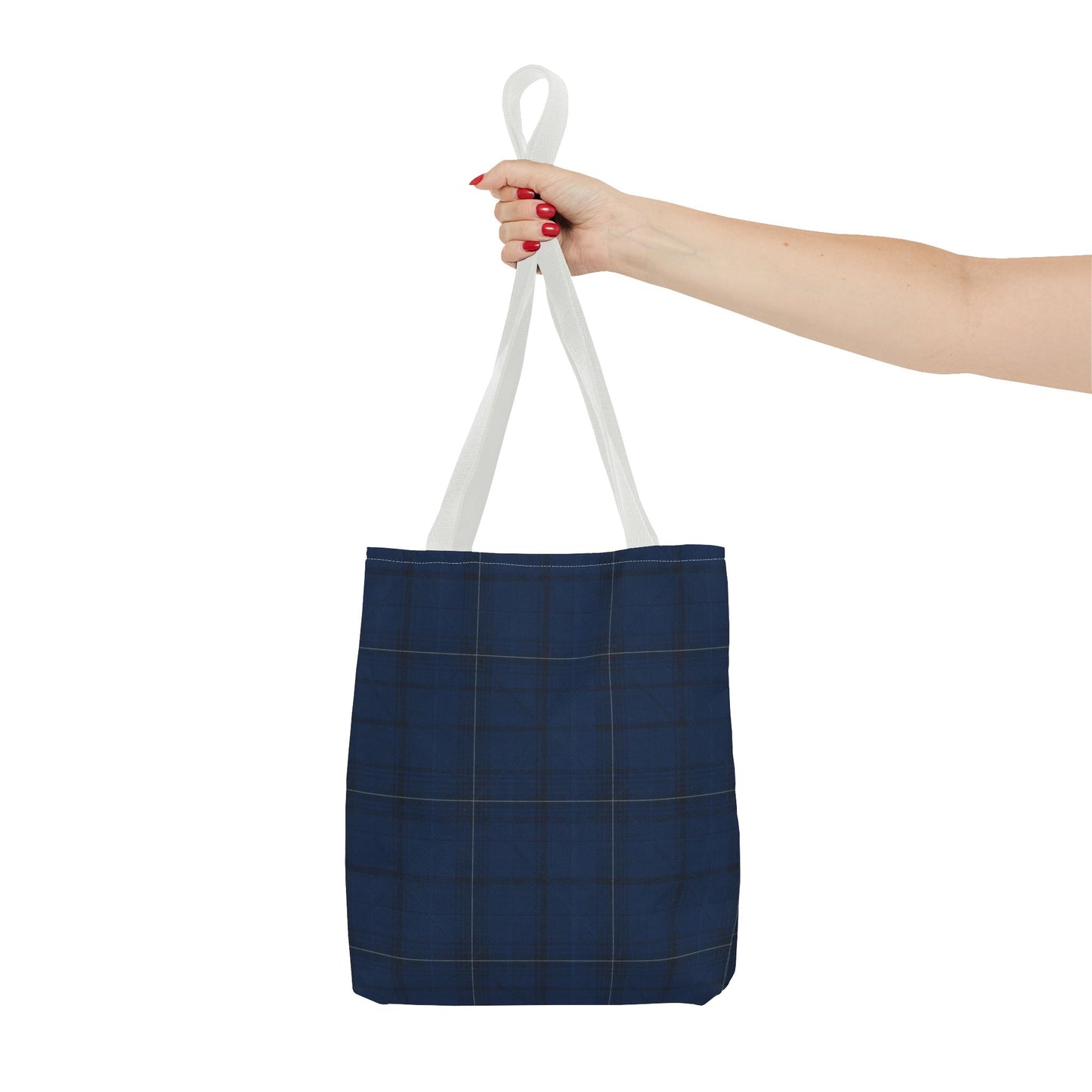 Navy Tartan Tote Bag – Classic Plaid All-Over Print Tote
