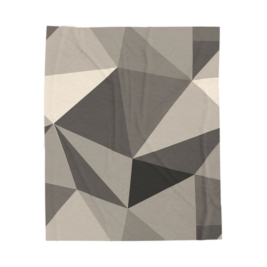Cozy Geometric Velveteen Plush Blanket | Soft Throw for Home Decor, Gift for Homeowners, Minimalist Design, Perfect for Cozy Nights
