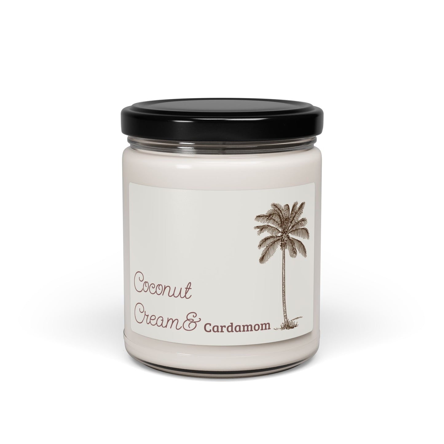 Coconut Cream & Cardamom Soy Candle — 9oz Scented Jar (Tropical, Cozy Home Fragrance)