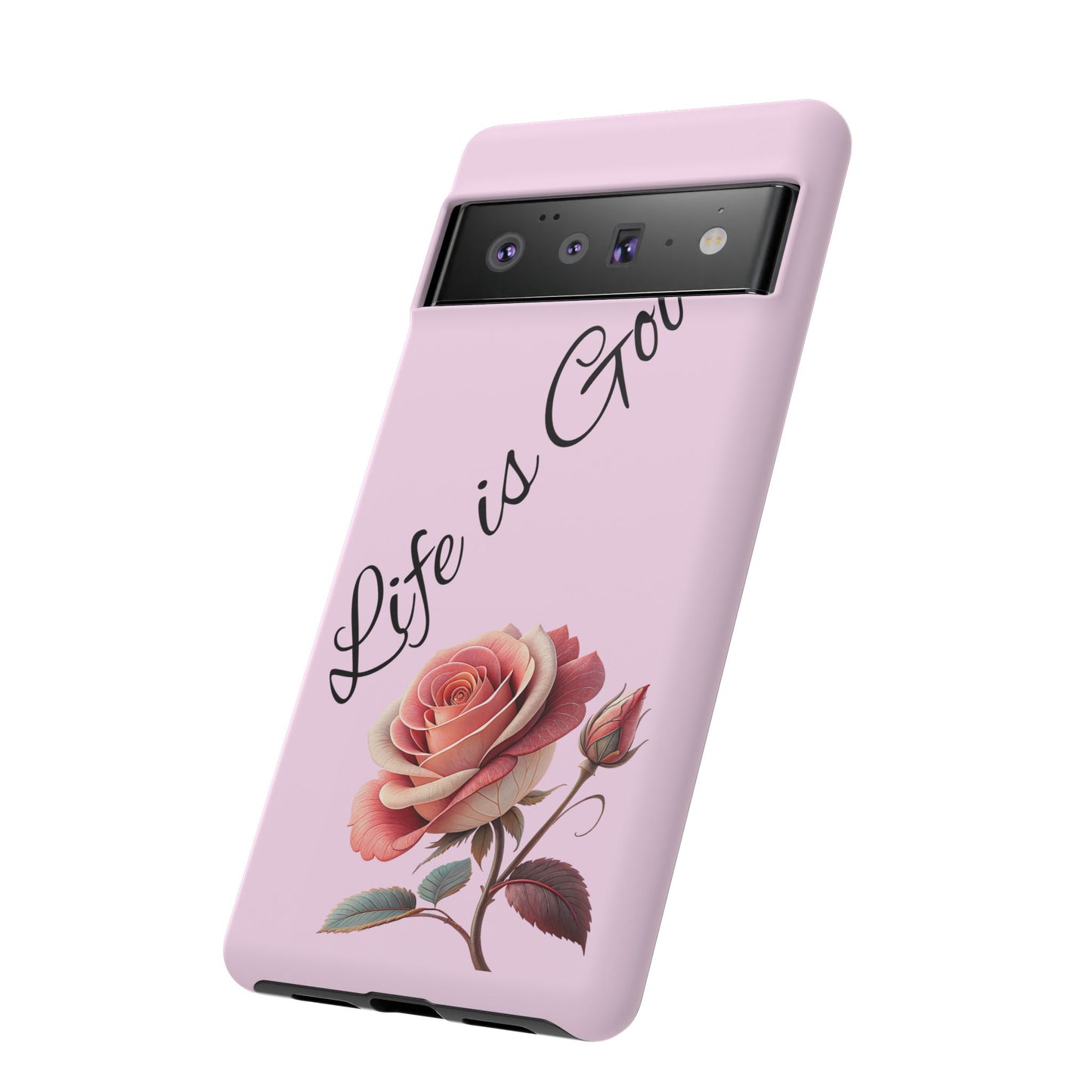Roses & Positivity Phone Case - Floral Design, Life is Good, Tough Cases for Everyday Wear, Gift for Friends, Mother's Day, Spring [...]