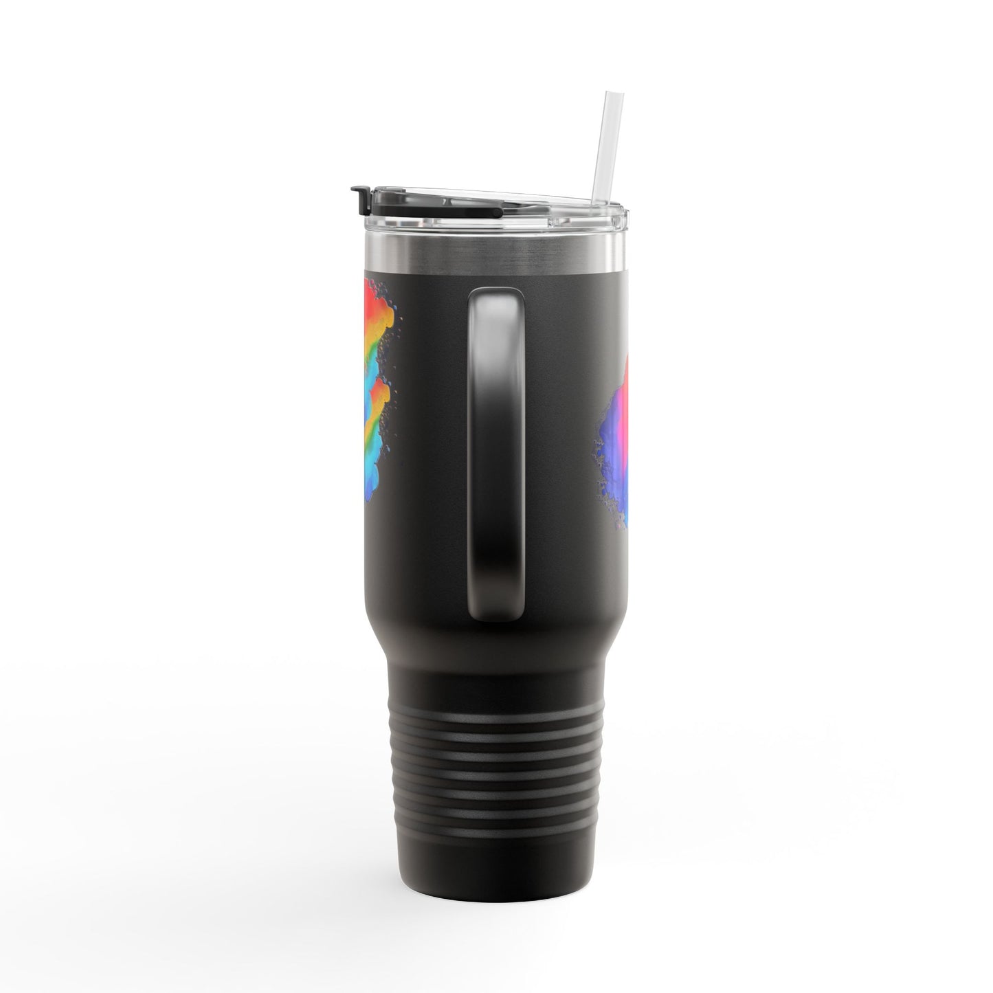 Vibrant Rainbow Insulated Travel Mug | 40oz Leakproof Drinkware for Road Trips, Gifts, Outdoor Adventures, Pride Events, Summer Outings