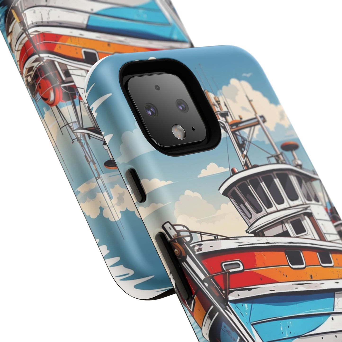 Colorful Fishing Boat Phone Case | Nautical Gift, Marine Design, Coastal Aesthetic, Summer Vibes, Sea Lover's Accessory