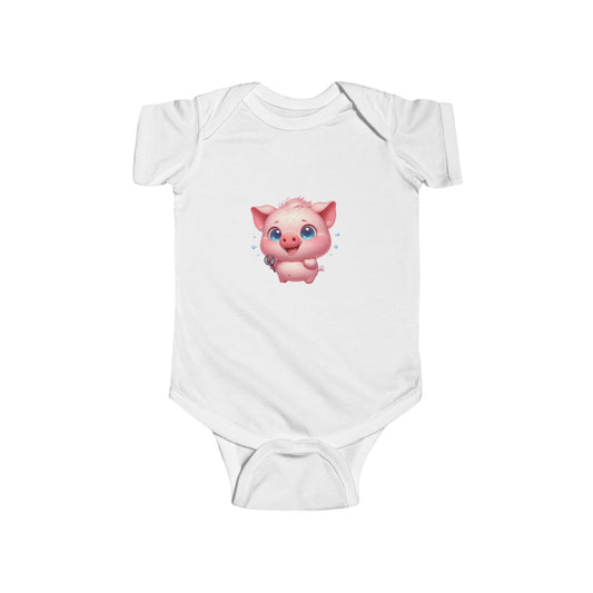 Adorable Piglet Baby Bodysuit | Infant Outfit, Cute Baby Clothing, Gift for New Parents, Baby Shower Gift, Animal Lover Apparel