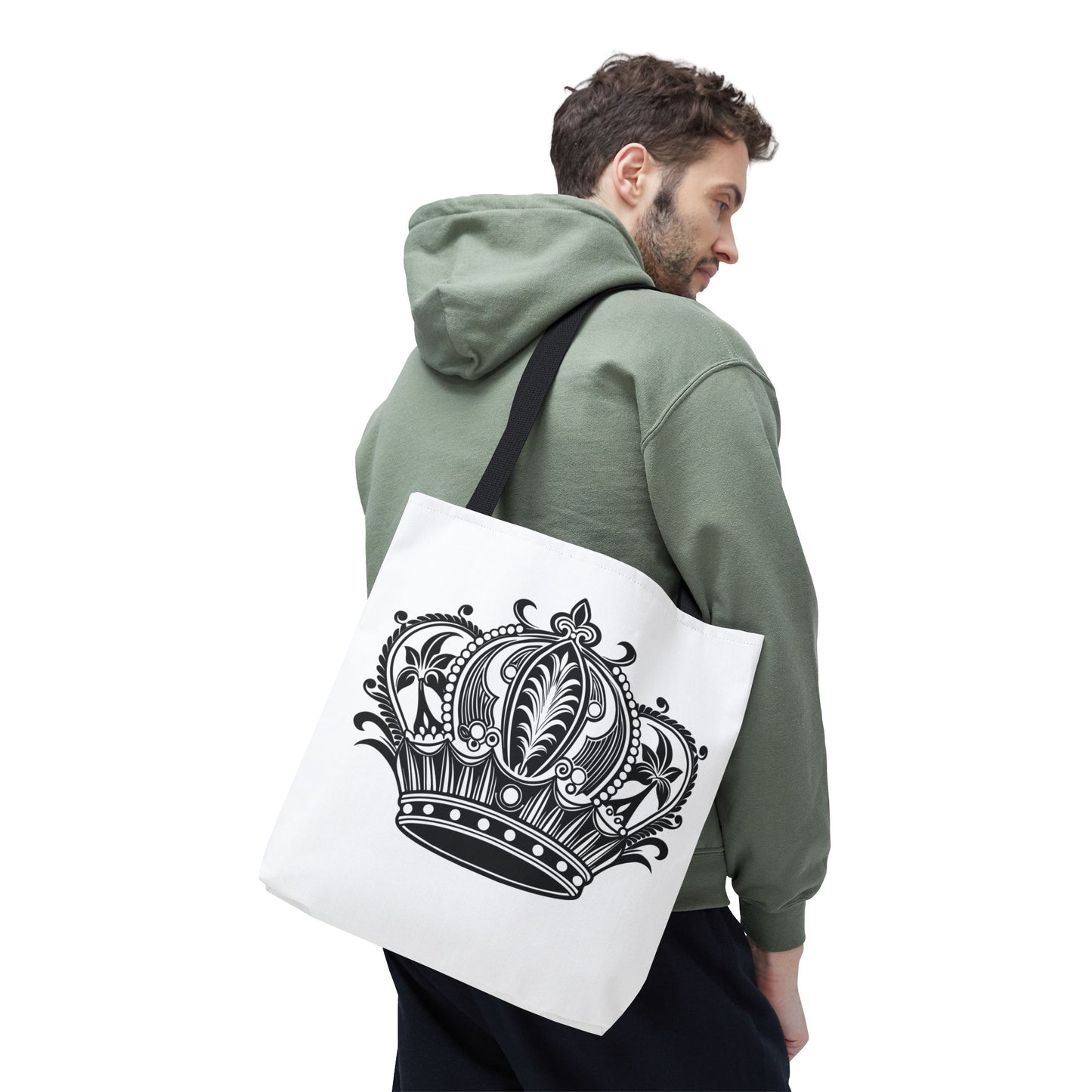 Crown Design Tote Bag, Royal Style Shopping Tote, Chic Grocery Bag, Gift for Her, Fashionable Accessories