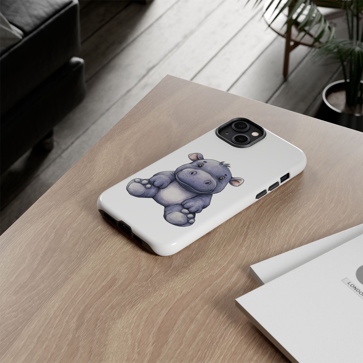 Cute Hippo Phone Case, Unique Tough Cases, Animal Lover Gift, Cute Animal Design, Baby Animal Phone Accessory