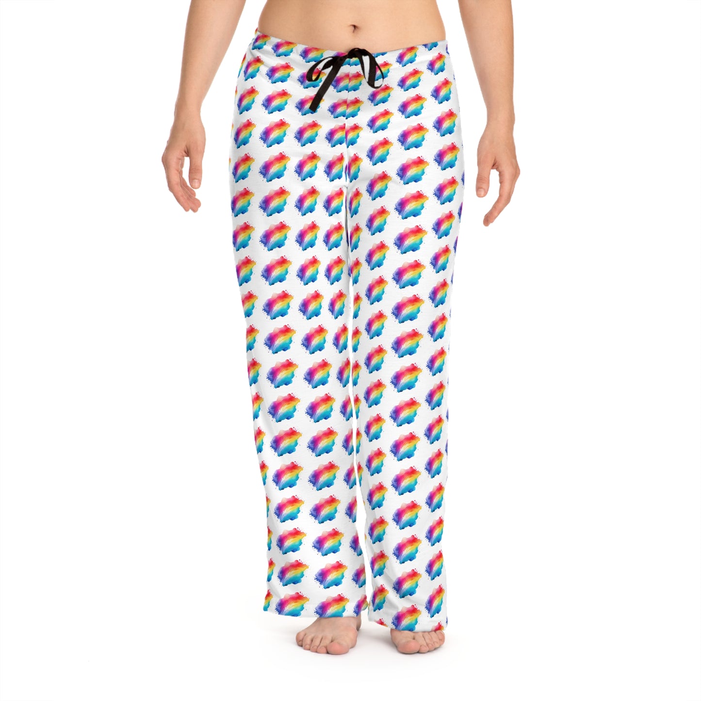 Rainbow Cloud Women's Pajama Pants, Cozy Lounge Wear, Fun Sleep Pants, Gift for Her, Bright Colorful Nightwear