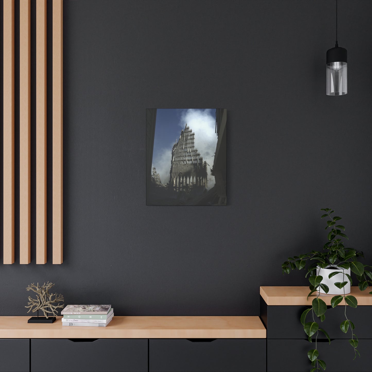 Matte Stretched Canvas - Ruined Cathedral Architectural Print