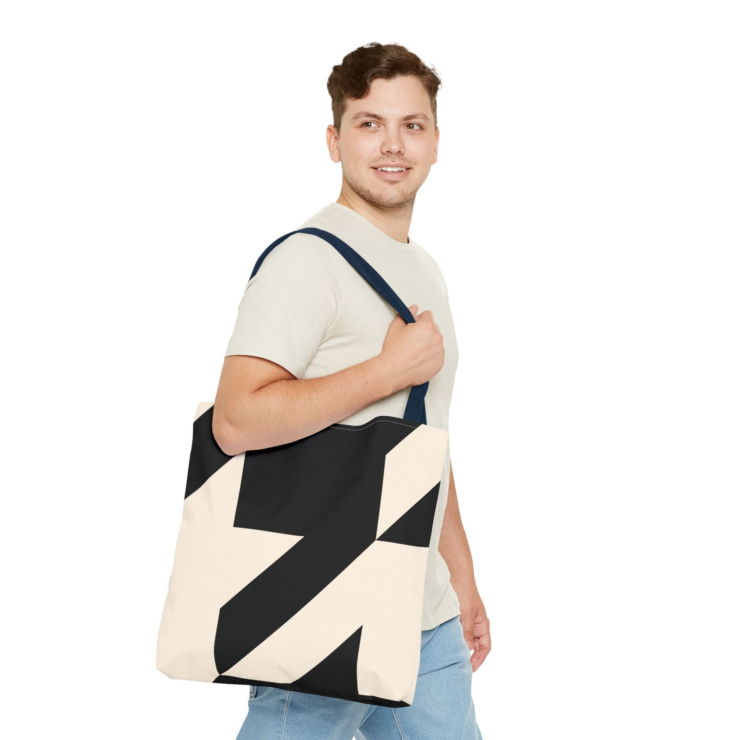 Chic Abstract Tote Bag, Stylish Travel Bag, Reusable Shopping Bag, Modern Design Bag, Fashionable Canvas Tote