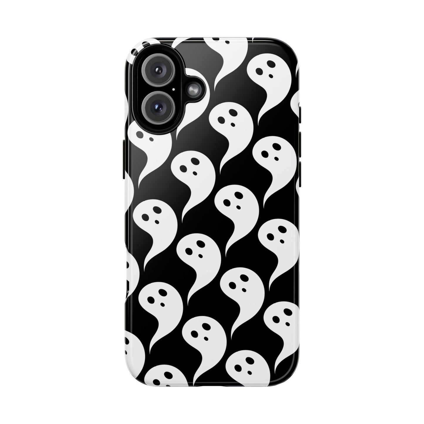 Ghost Pattern Phone Case, Cute Ghost Cell Phone Cover, Halloween Accessory, Spooky Gift, Black and White Phone Case