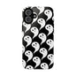 Ghost Pattern Phone Case, Cute Ghost Cell Phone Cover, Halloween Accessory, Spooky Gift, Black and White Phone Case