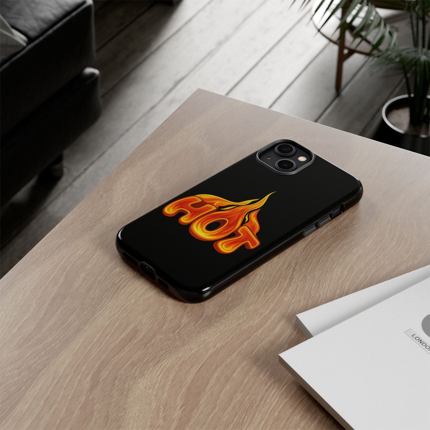 Stylish Phone Case, Hot Flames Design, Gift for Teens, Trendy Accessory, Protective Cover, Unique Phone Case