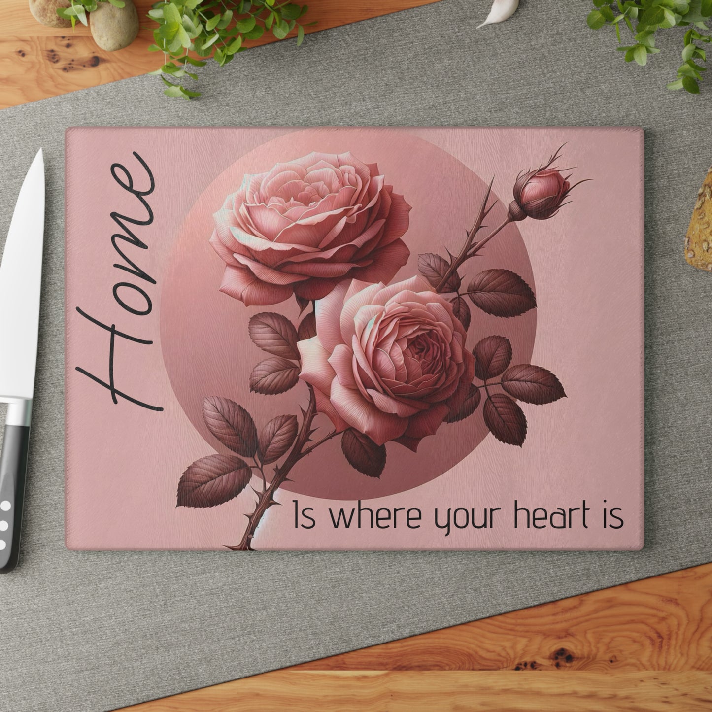 Elegant Floral Glass Cutting Board - Perfect for Home Decor, Kitchen Gifts, Housewarming, Weddings, and Family Gatherings