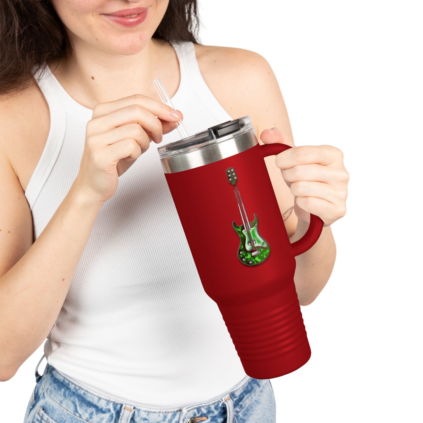 Rockin' Insulated Travel Mug, 40oz - Perfect for Concerts, Road Trips, Gifts for Musicians, Guitar Lovers, Eco-Friendly Coffee Cups