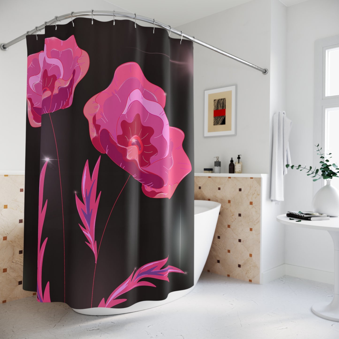 Elegant Floral Shower Curtain, Stylish Bathroom Decor, Gift for Home, Pink Poppy Design, Modern Floral Shower Curtain, Unique Bathroom [...]