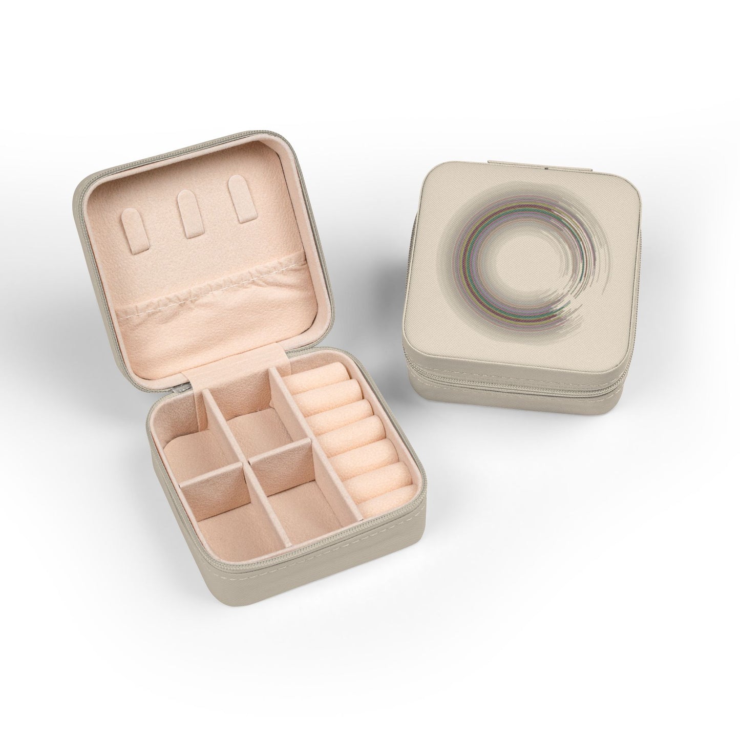 Compact Travel Jewelry Case – Portable Organizer for Rings, Earrings & Necklaces (Blush)