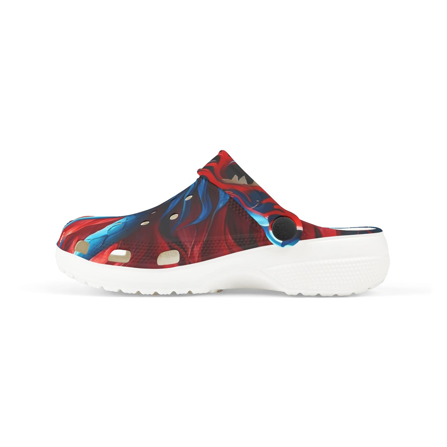 Kids Foam Clogs — Red & Blue Swirl All-Over Print