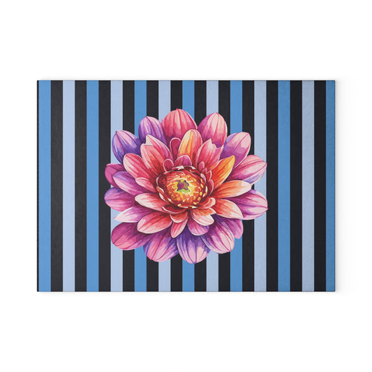 Vibrant Floral Glass Cutting Board, Kitchen Decor, Cooking Gift, Home & Garden, Unique Housewarming Gift