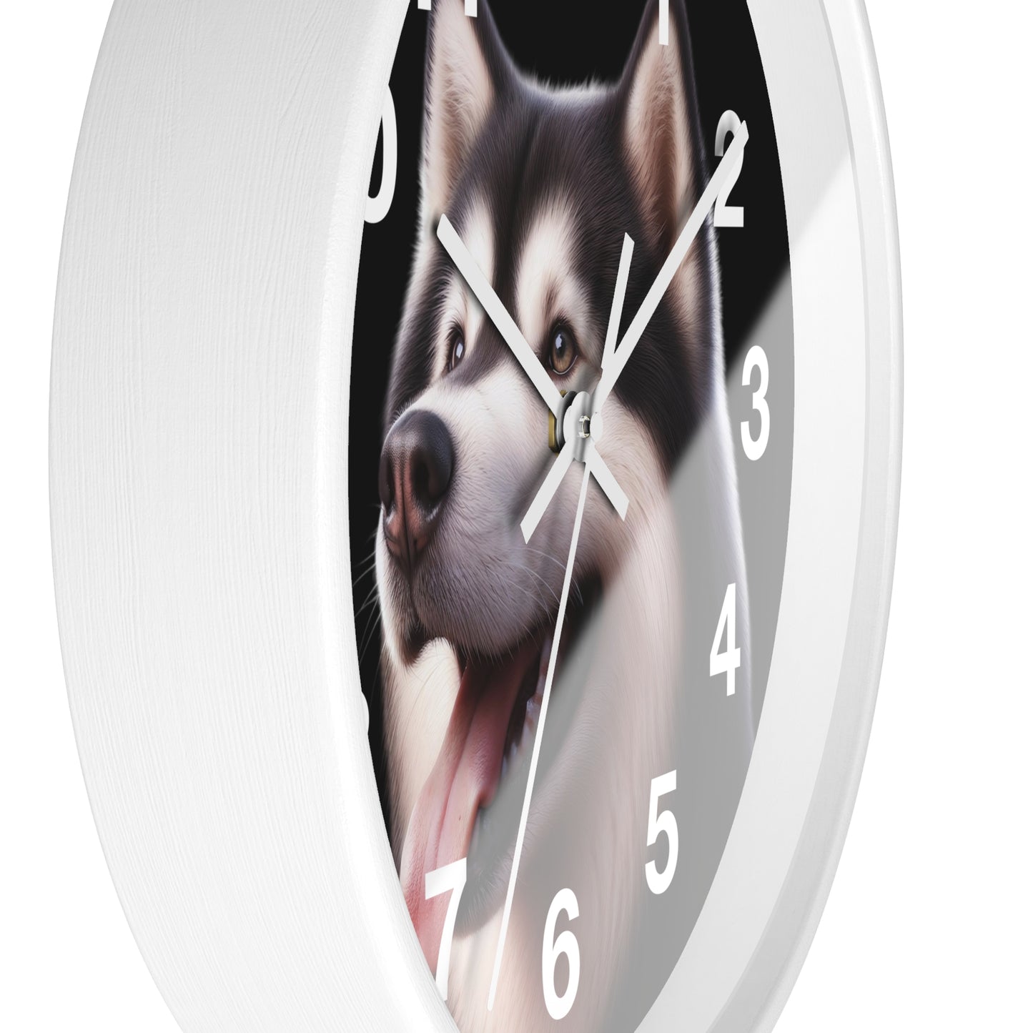 Husky Face Wall Clock – Cute Siberian Dog Home Decor, Pet Lover Gift