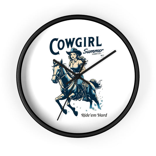 Cowgirl Summer Wall Clock Western Decor, Rustic Home, Rodeo Theme