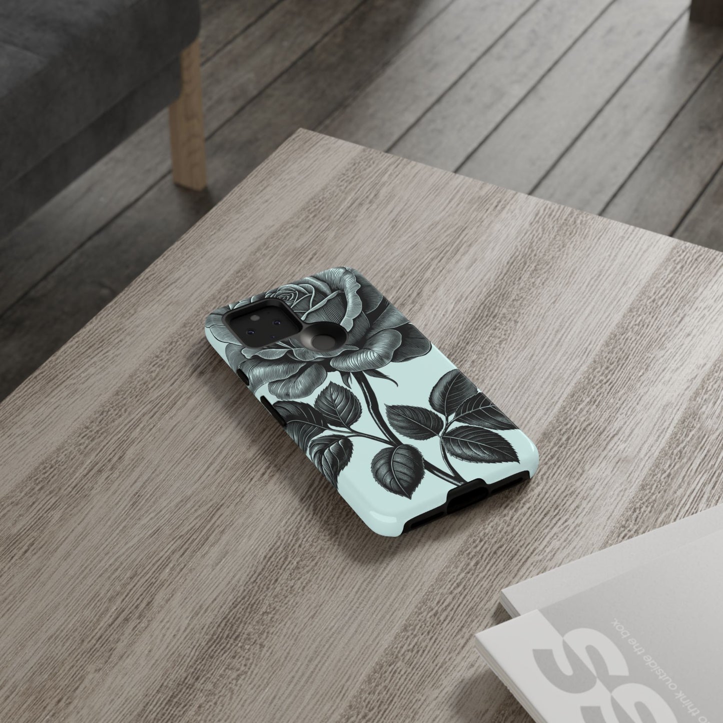 Elegant Floral Phone Case, Tough Cases for iPhones, Black Rose Design, Gift for Her, Stylish Phone Cover, Birthday Gifts