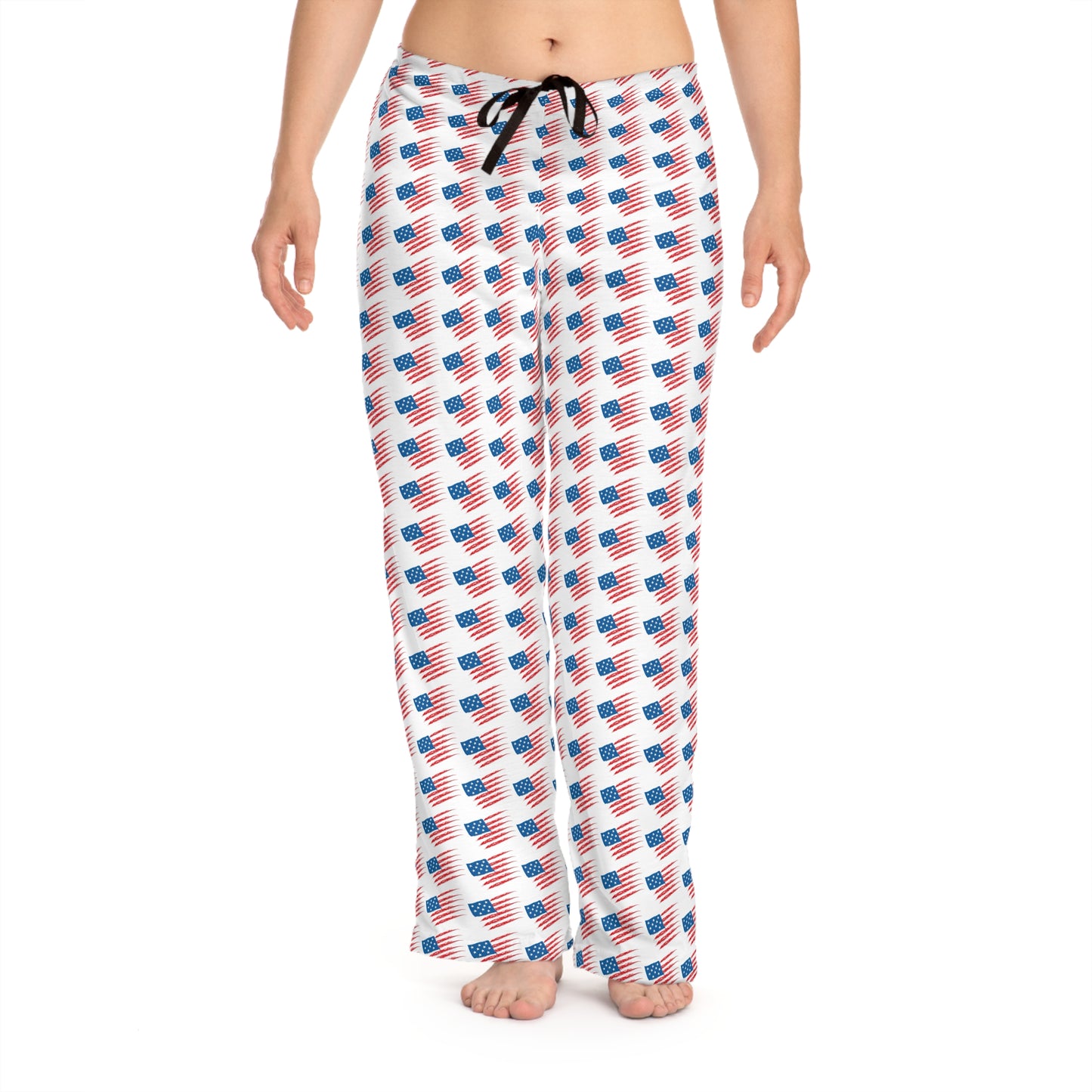 Patriotic Women's Pajama Pants, Cozy Sleepwear, American Flag Lounge Pants for Independence Day, Gifts for Her