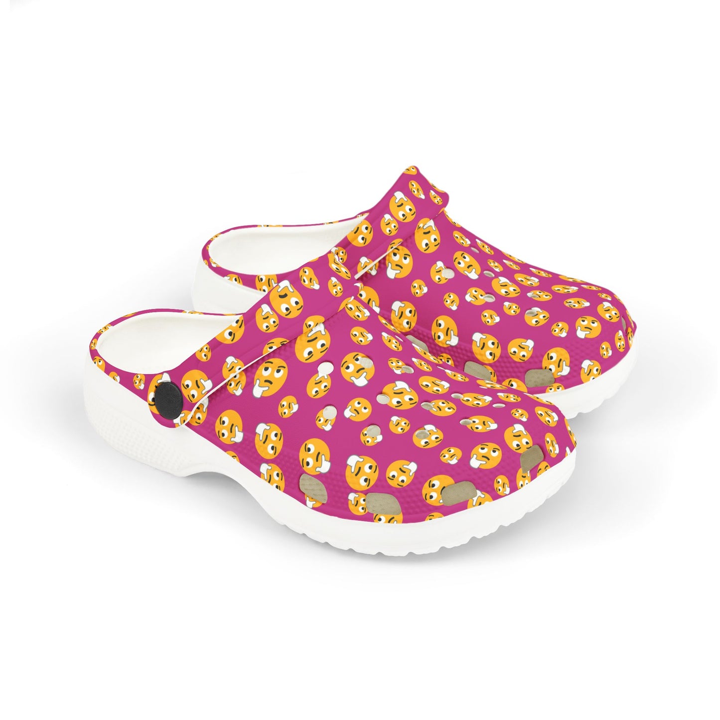 Playful Kids' EVA Foam Clogs with Emoji Design, Comfortable Summer Footwear, Fun Play Shoes, Emoji Clogs for Kids, Perfect for Beach or Home