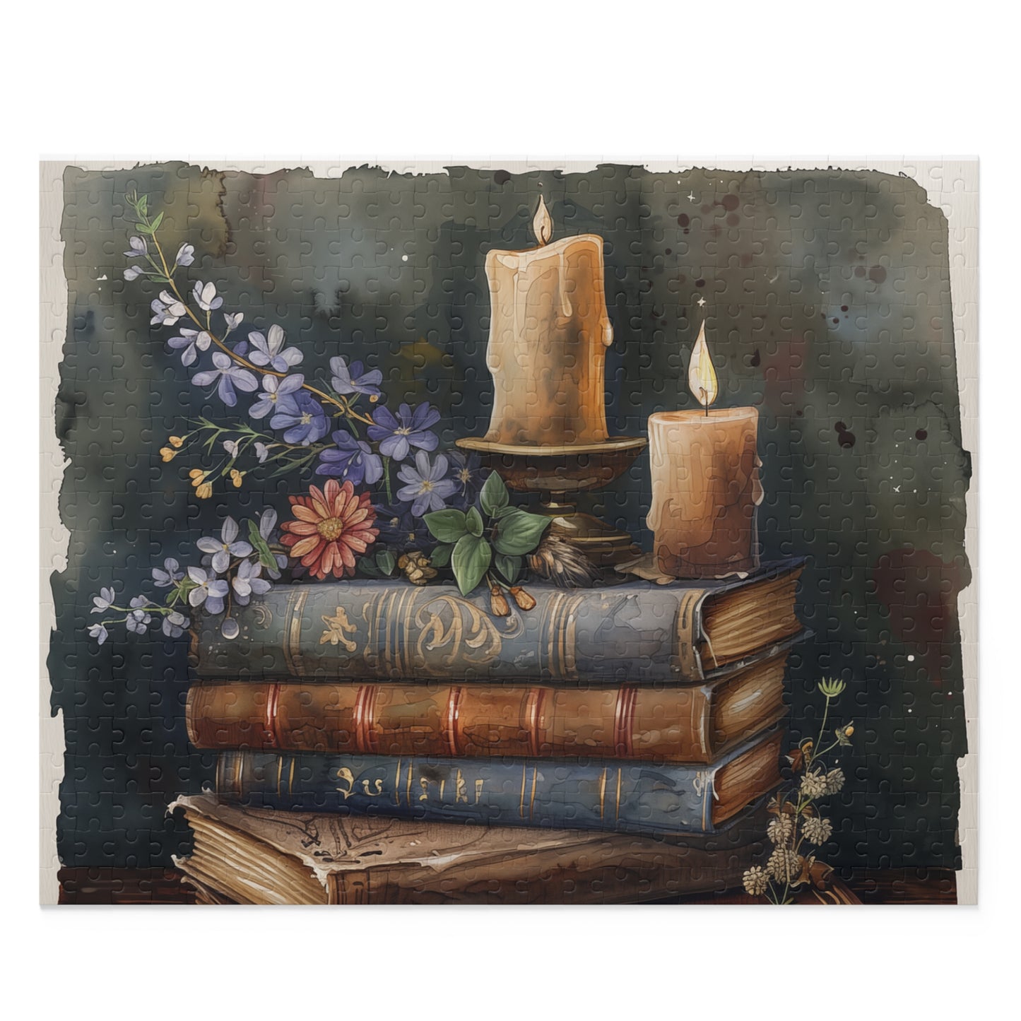 Cozy Candlelit Books Puzzle - Perfect Gift for Book Lovers, Family Activity, Home Decor, Relaxation, Fun Challenges