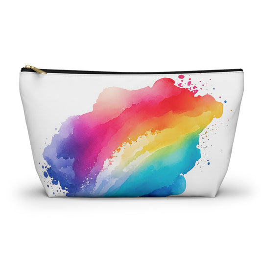 Colorful Rainbow Accessory Pouch, Makeup Bag, Travel Organizer, Gift for Her, Art Supplies Holder, Fun Party Favor