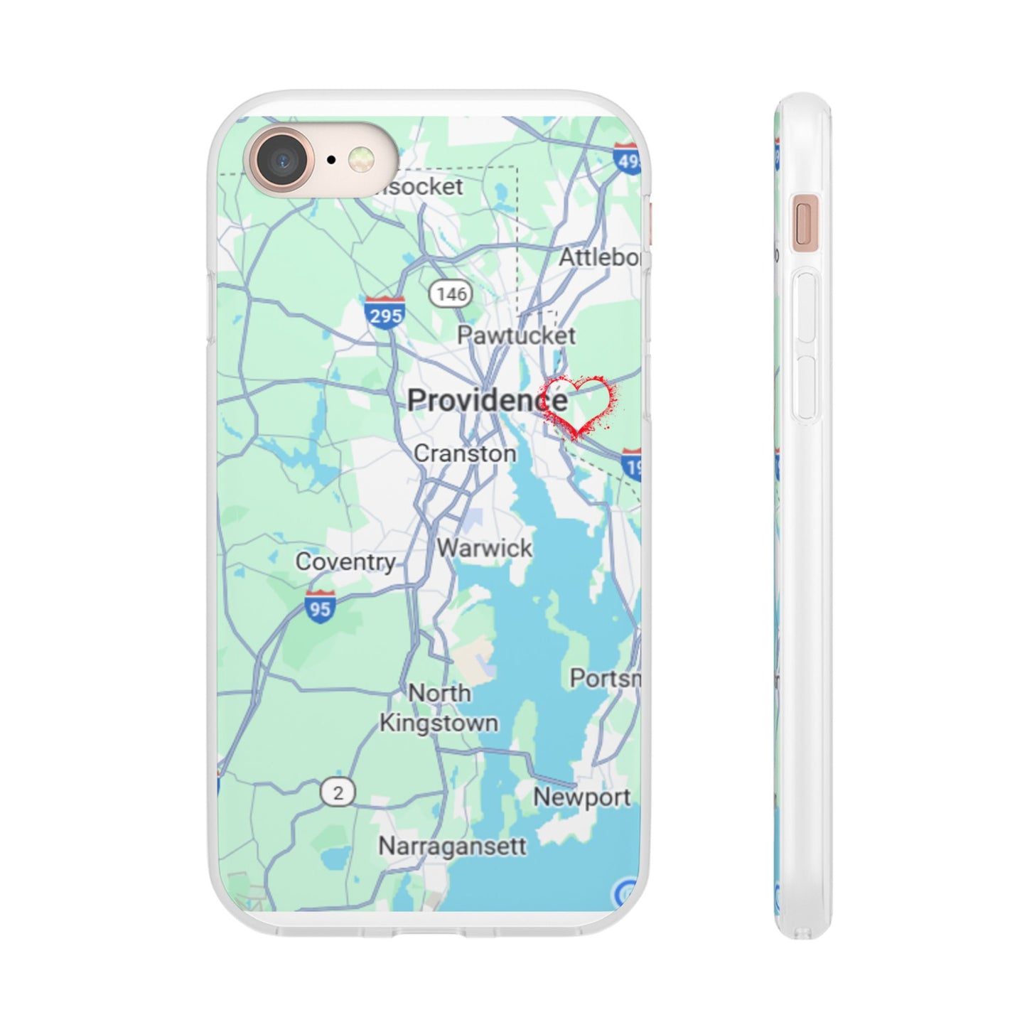 Providence Heart Map Phone Case - Custom Flexible Smartphone Protector, Gift for Her, Map Lover's Accessory, Personalized Case, Travel [...]