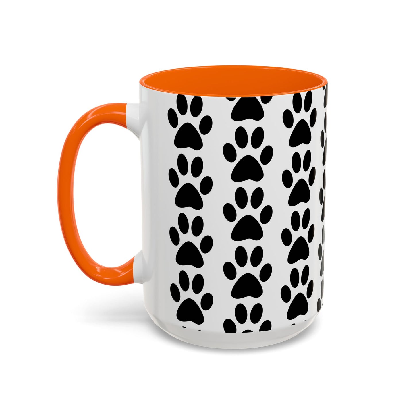 Paw Print Accent Coffee Mug - Dog Lover Gift, Black and White Pet Mug, Cute Animal Decor, Personalized Pet Owner Present, Coffee Tea Cup