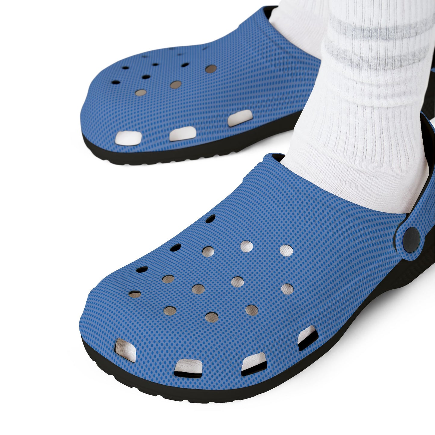 Blue & White EVA Foam Clogs — Lightweight Waterproof Garden & Beach Shoes