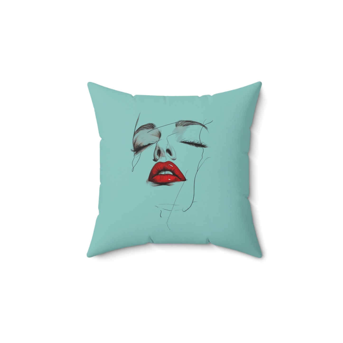 Chic Face Art Pillow, Home Decor Accent, Modern Artwork Cushion, Gift for Her, Cozy Living Room Pillow, Art Lover's Gift