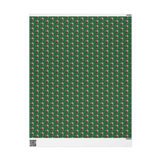 Christmas Dachshund Wrapping Paper — Green Santa Dog Gift Wrap