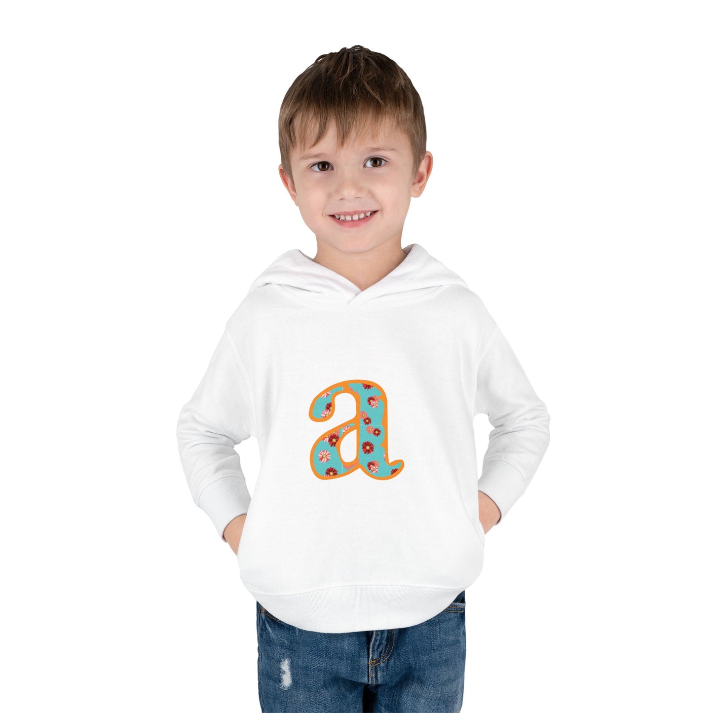 Personalized Toddler Fleece Hoodie, Cozy Kids Sweatshirt, Customizable Letter Hoodie, Fun Pullover for Toddlerwear, Perfect Gift for Kids