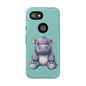 Cute Hippo Phone Case, Tough Phone Cover, Fun Animal Case, Gift for Kids, Cute Decor, Birthday Present