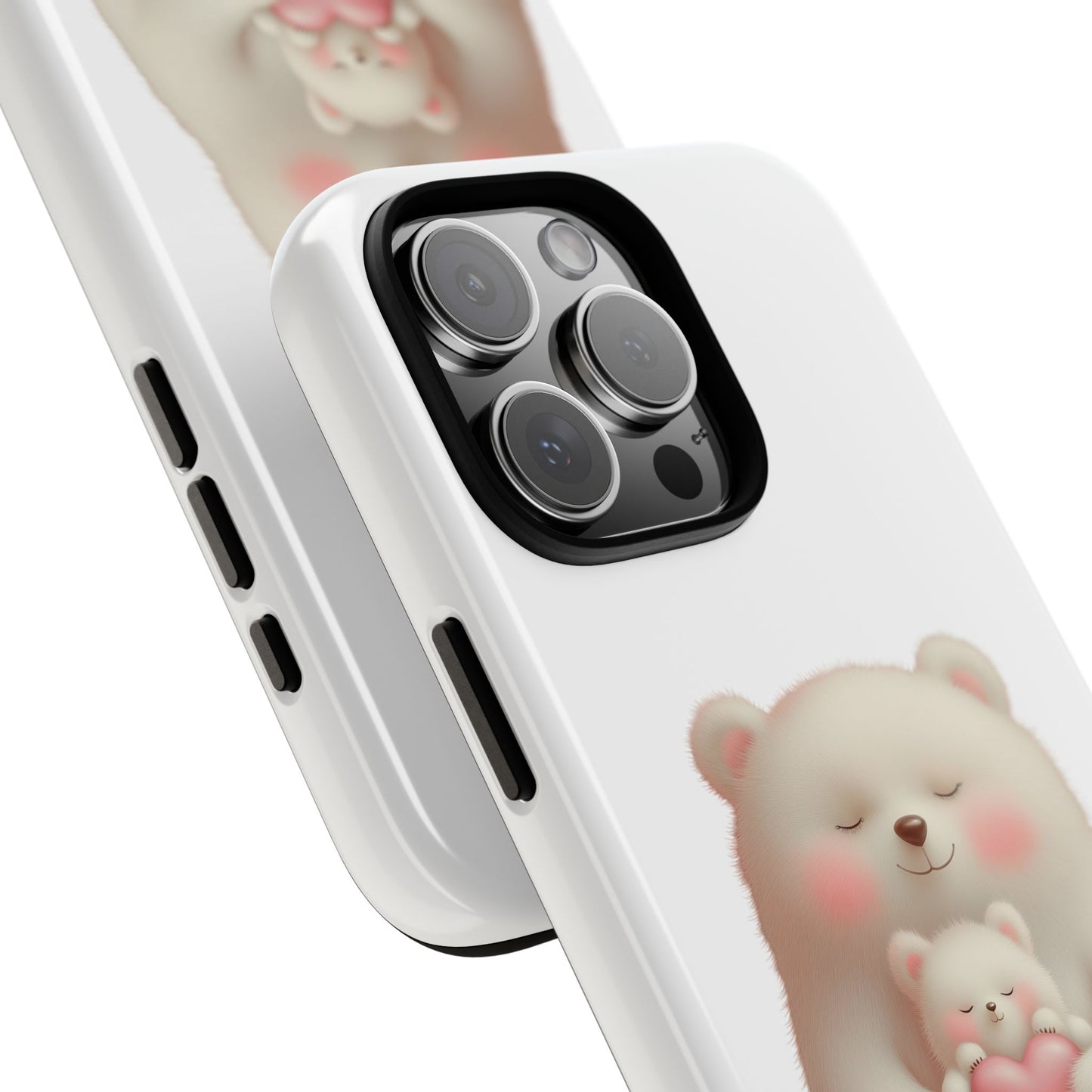 Cute Bear Phone Case, Tough Cases, Animal Lover Gift, Kids Accessories, Mother’s Day, Heartwarming Design