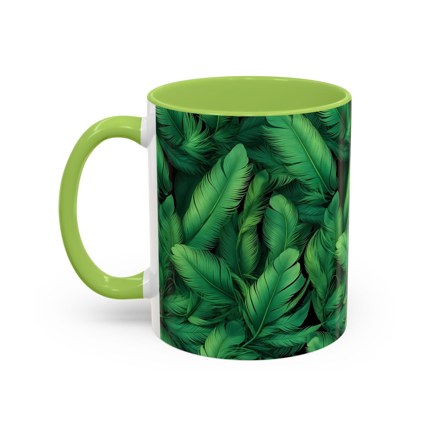 Tropical Leaf Coffee Mug - Green Botanical Drinkware, Ideal Gift for Nature Lovers, Home Decor, Tropical Theme, Eco-Friendly Beverage