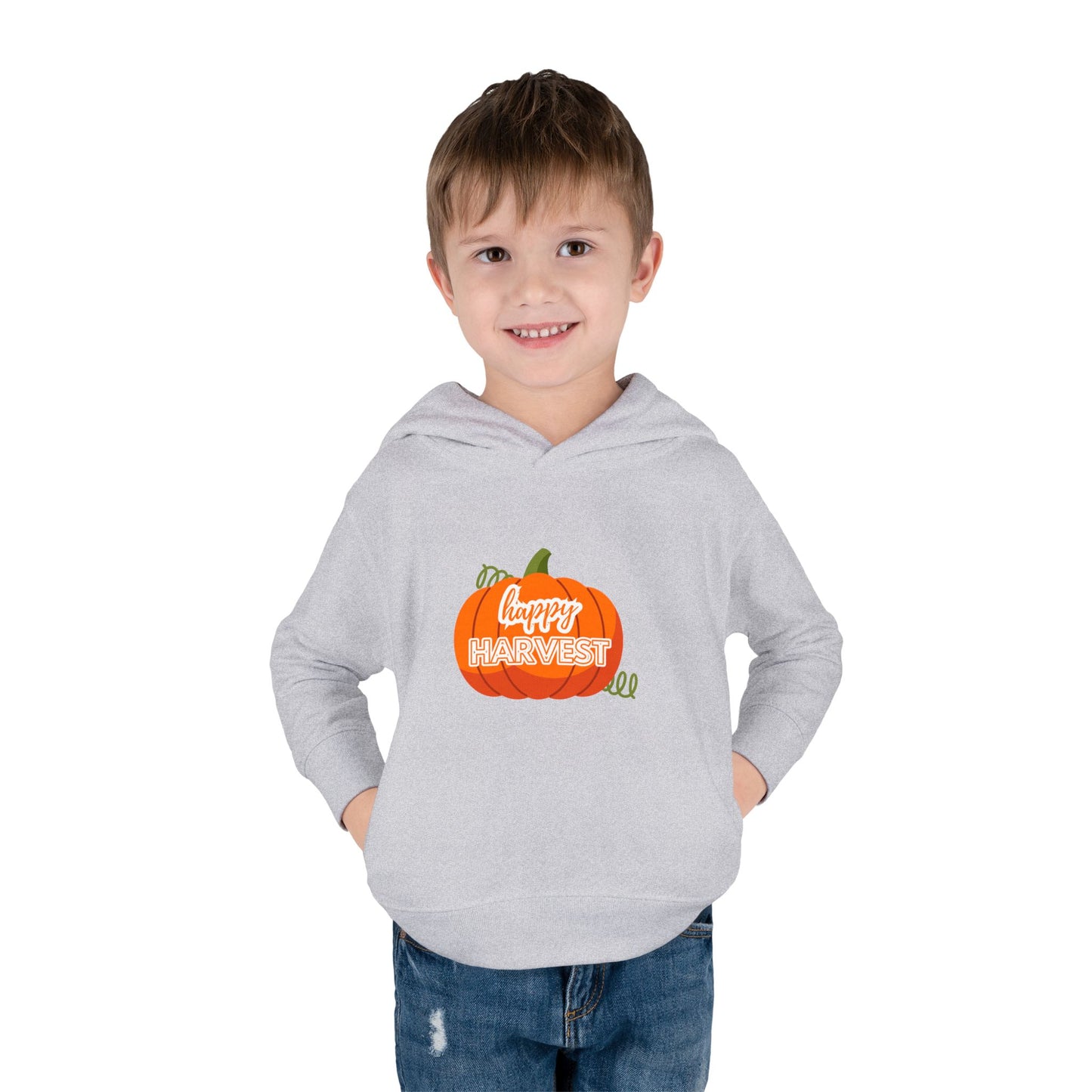 Toddler Happy Harvest Pullover Hoodie, Fall Kids Sweatshirt, Pumpkin Hoodie, Thanksgiving Gift, Cozy Autumn Wear