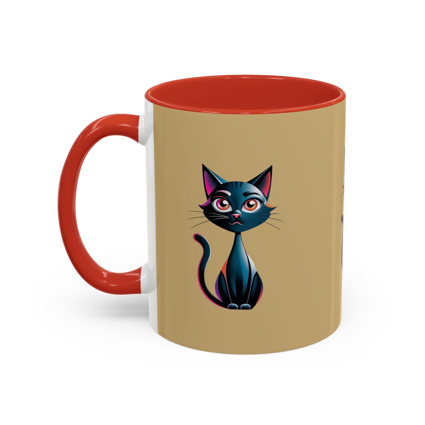 Cute Cat Accent Coffee Mug - Perfect for Cat Lovers, Gift for Birthdays, Home Decor, Animal Enthusiasts, Fun Kitchenware