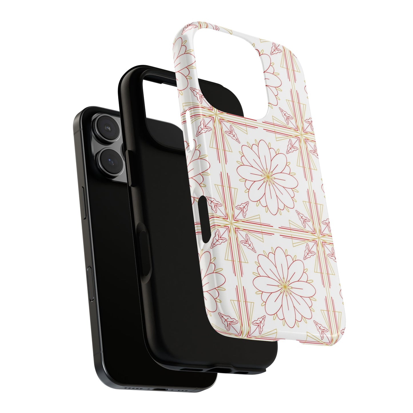 Floral Pattern Phone Case - Stylish Tough Case, Flower Design, Cute Mobile Cover, Phone Accessory, Gift for Her, Spring Style
