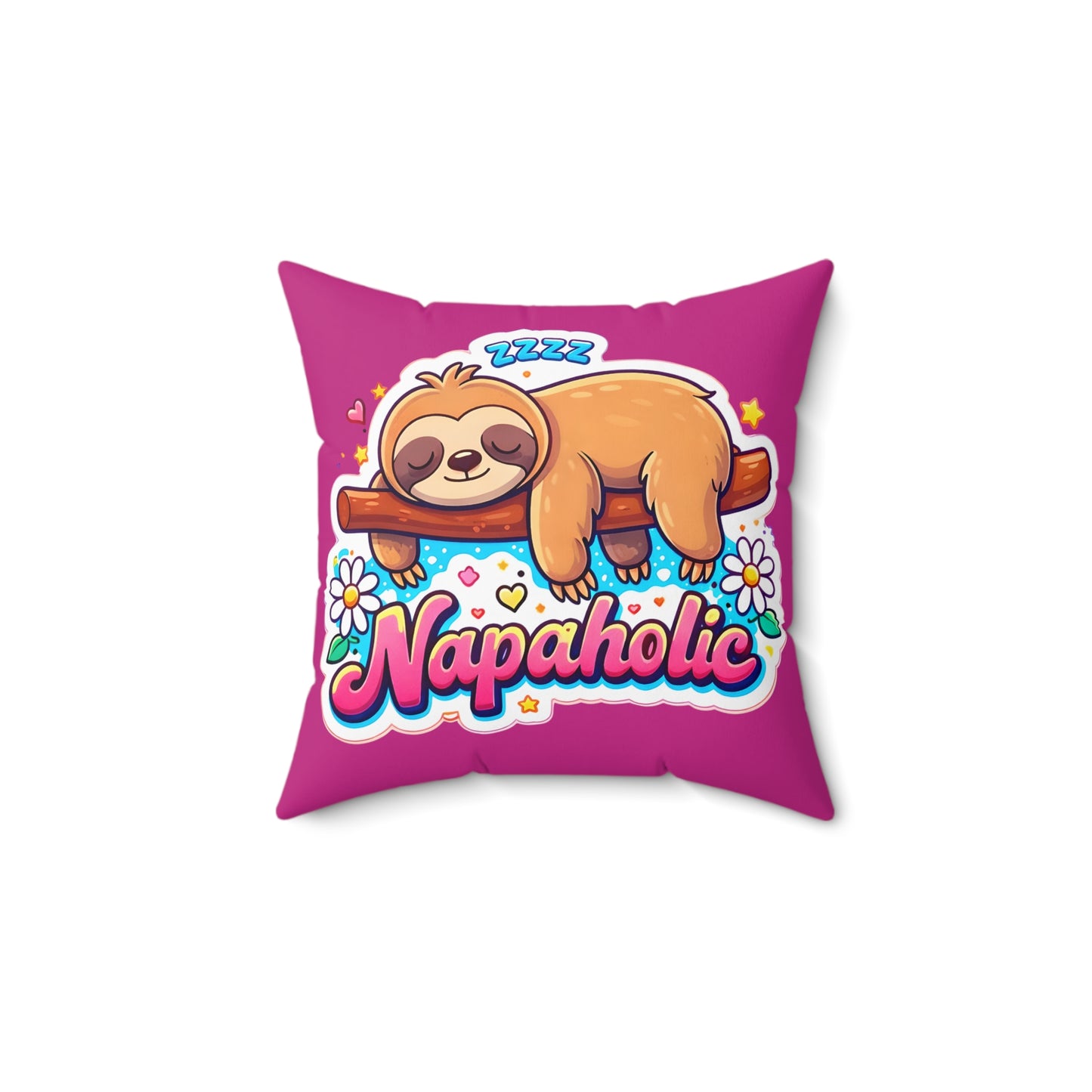 Napaholic Sloth Accent Pillow – Cute Sleeping Sloth Decorative Throw Pillow