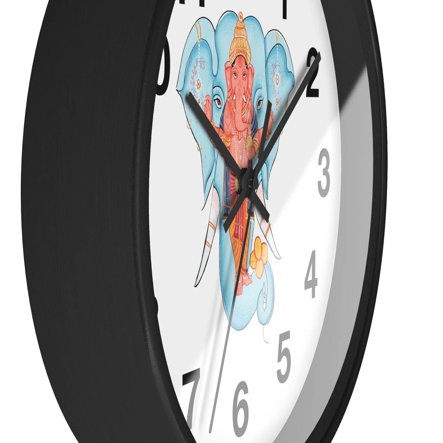 Ganesha Wall Clock, Hindu Home Decor, Spiritual Gift, Boho Wall Art, Timeless Decoration, Unique Timepiece
