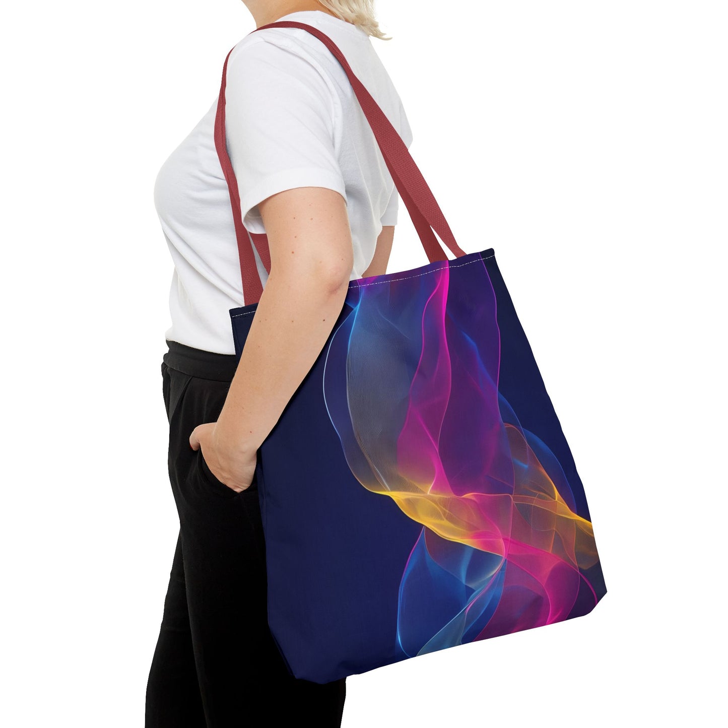 Colorful Abstract Tote Bag, Stylish Shopping Bag, Reusable Groceries Bag