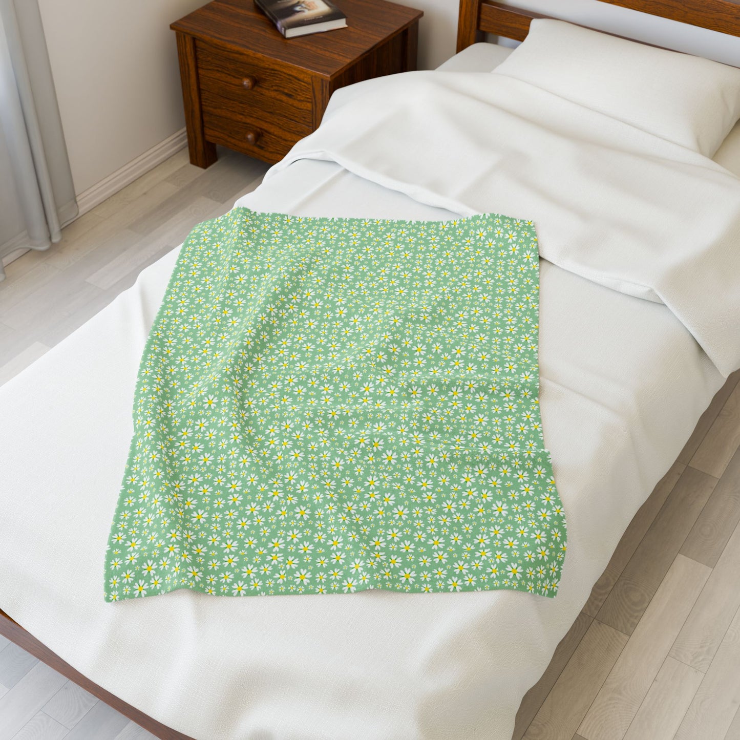 Cozy Floral Velveteen Plush Blanket | Soft Throw for Home Decor, Gift for Baby Shower, Birthday, Camping