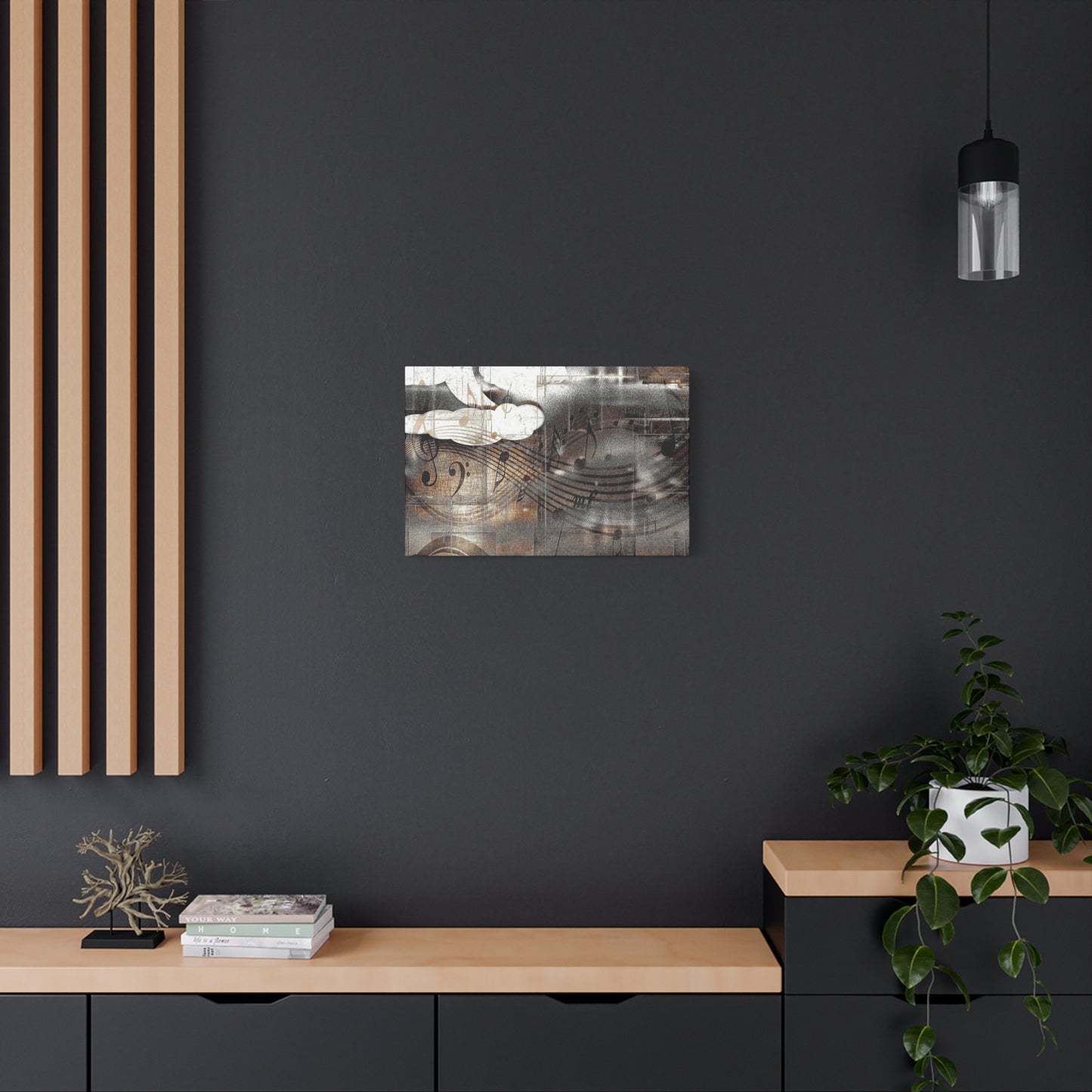 Abstract Musical Notes Matte Stretched Canvas Art (1.25")