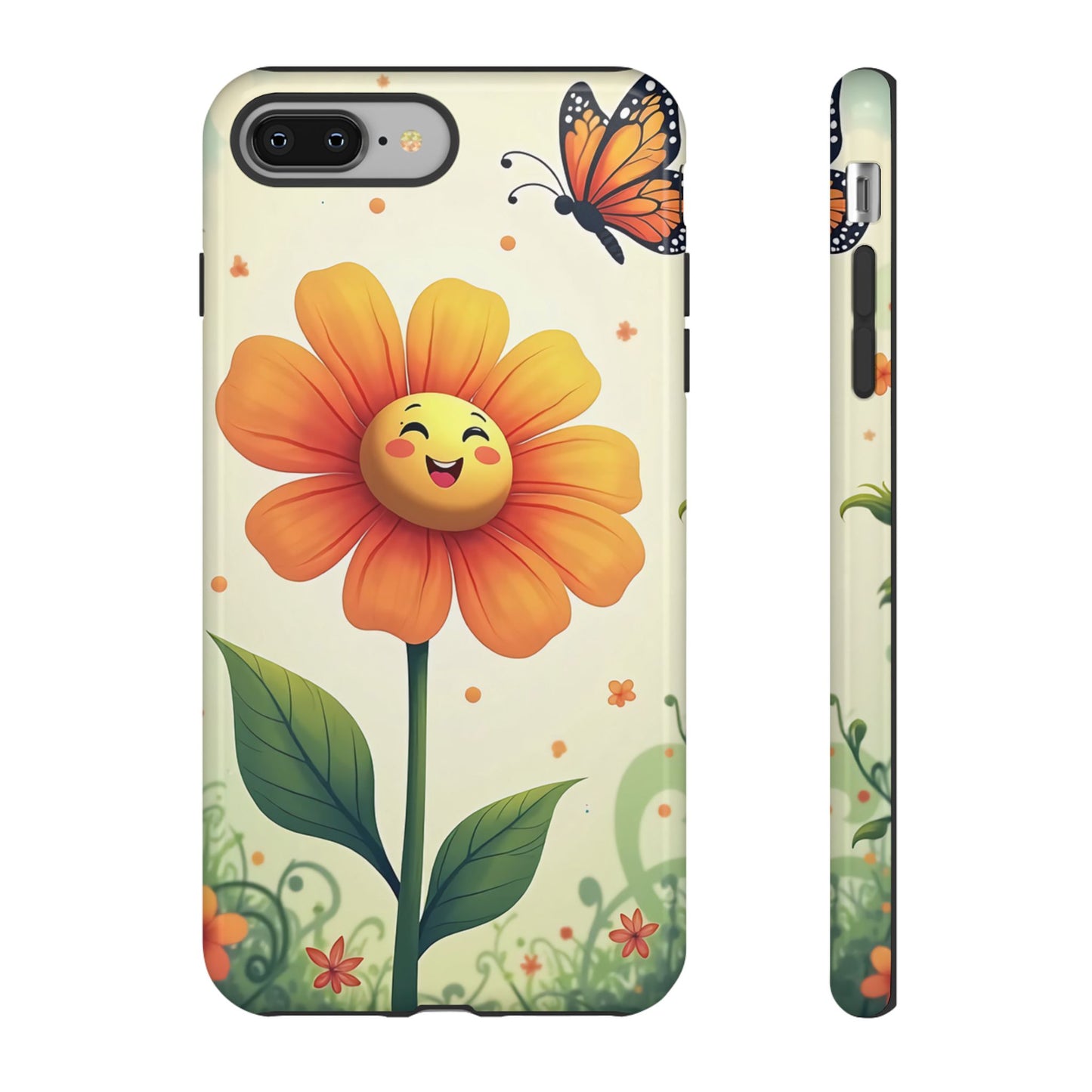 Floral Phone Case with Butterfly Design, Cute Flower Phone Cover for Nature Lovers, Eco-Friendly Gift, Spring Vibes, Birthday Present