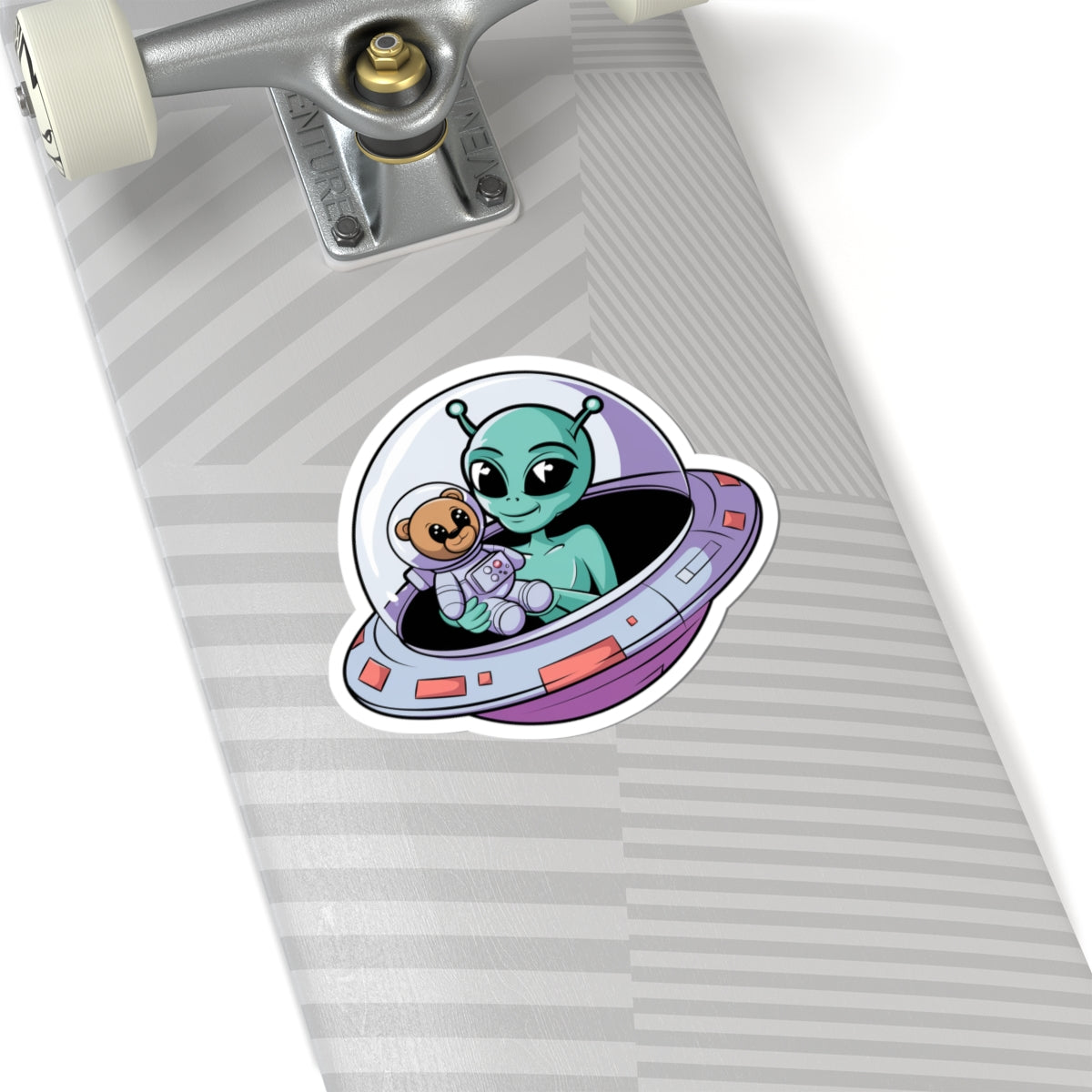Cute Alien Sticker, Space Decor, Laptop Stickers, Kid Friendly Gift, UFO Art, Cosmic Aesthetic