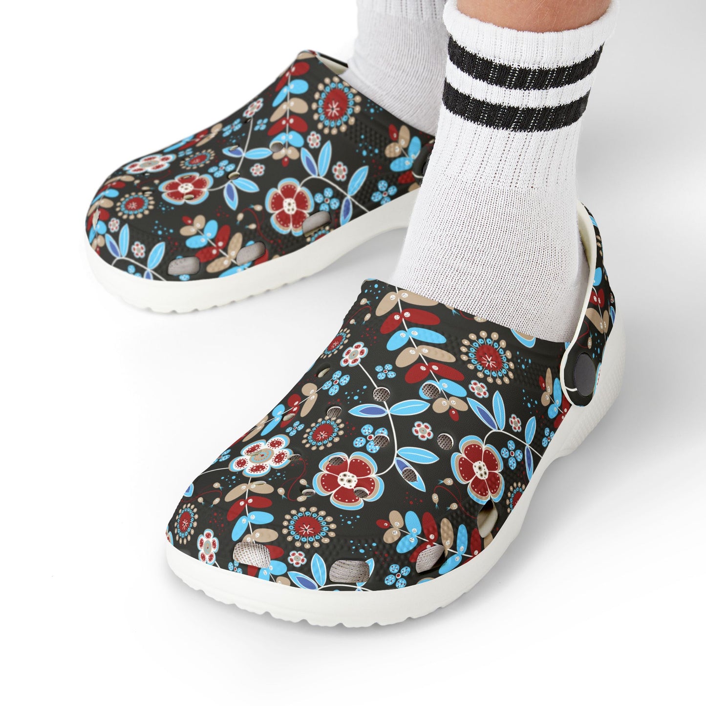 Kid's Floral Print Clogs, Comfortable Summer Slip-Ons, Garden Play Shoes, Kids Outdoor Footwear, Lightweight Festival Shoes